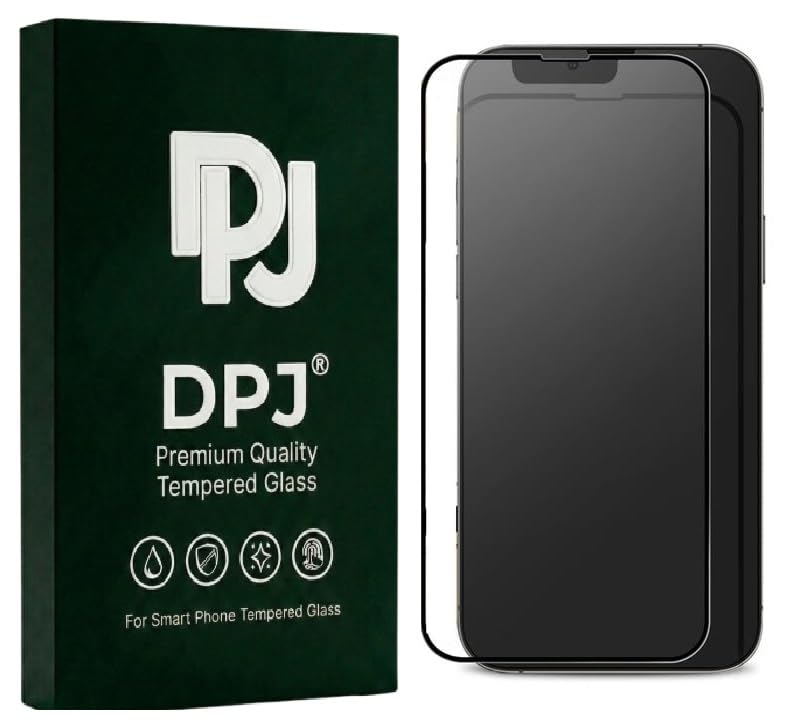 Image of DPJ Matte Anti-Glare Tempered Glass for iPhone 13, 13 Pro, 14, iPhone 16e and iPhone 17e (6.1 Inch) With Installation Kit | Military-Grade Screen Protector | Edge to Edge Coverage | Black [Pack of 1] [Matte]