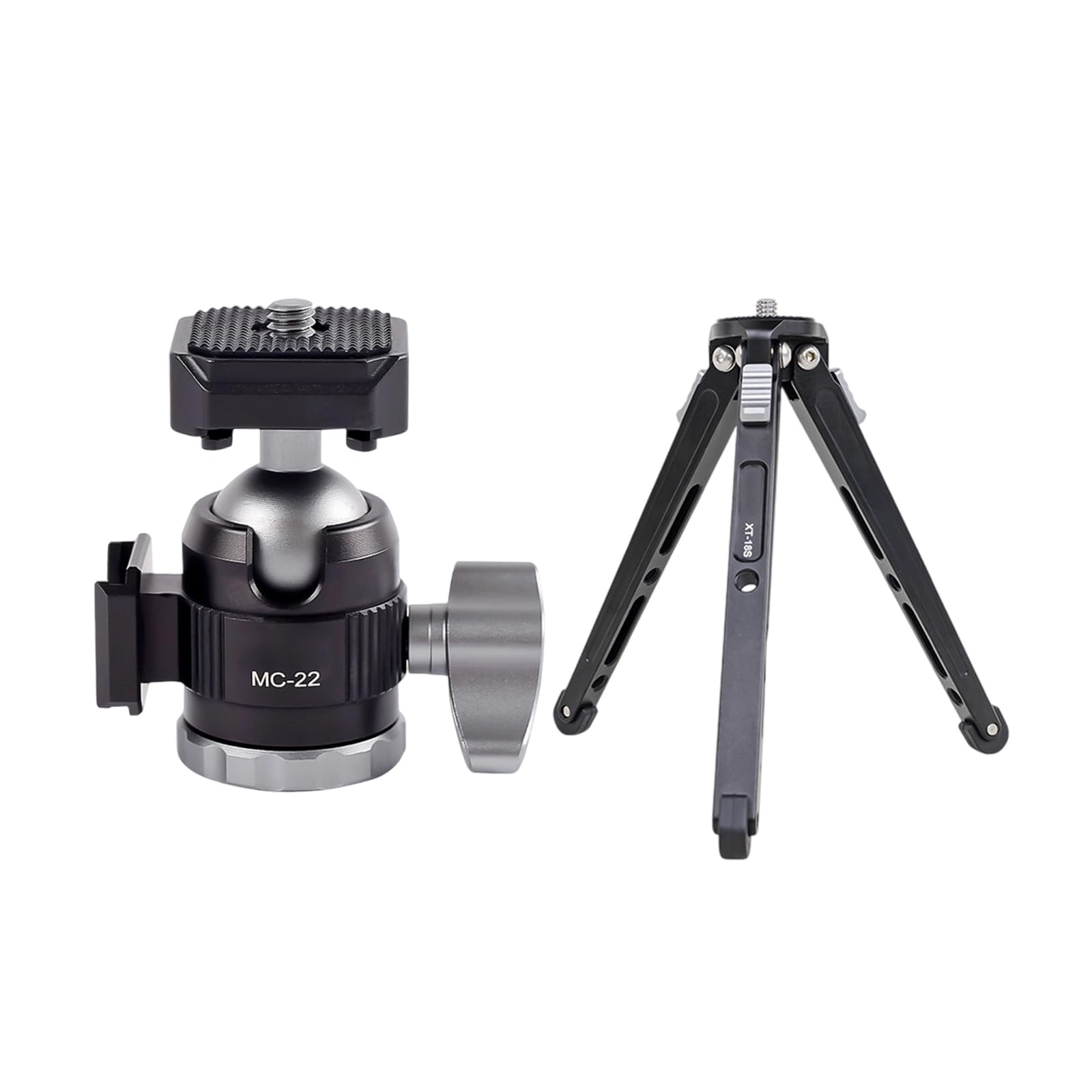 Treppiede per fotocamera da 122 g, in lega di alluminio, carico 6 kg, altezza regolabile da 20 a 140 mm, per smartphone/DSLR Treppiedi compatibili con dispositivi multipli