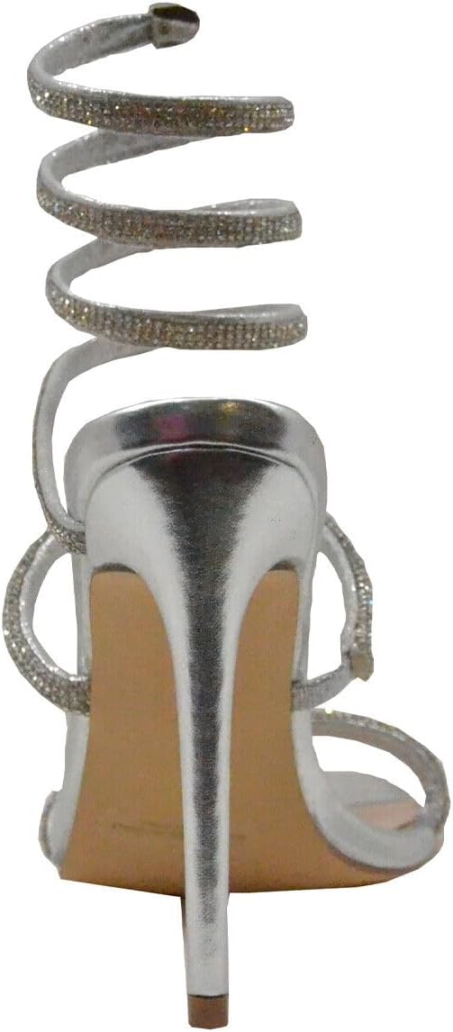 Bonnibel Women Rhinestone Spiral Ankle Wrap Strap High Heels Sandals - Image 6