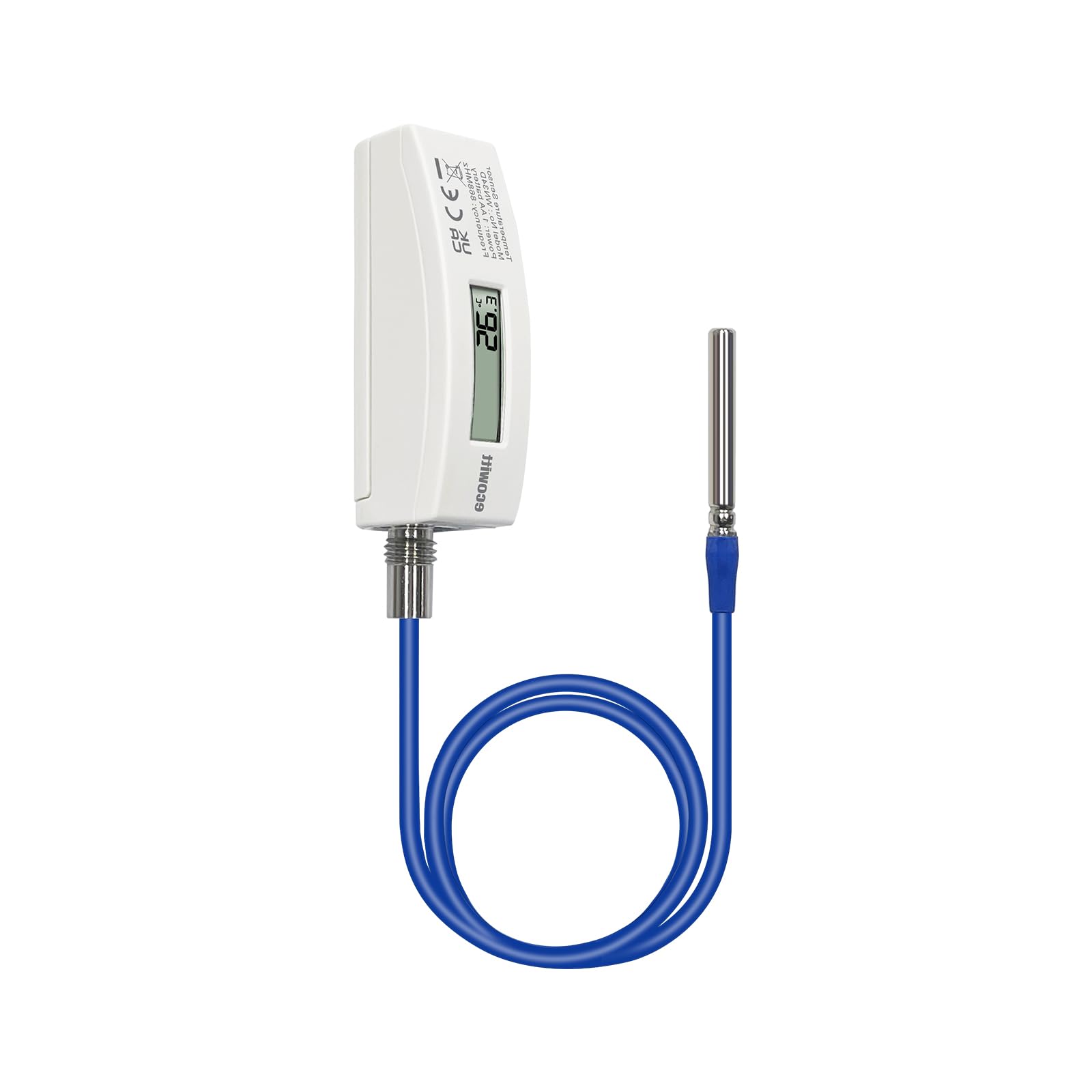 ECOWITT WN34D Termometro da piscina per la casa, sensore digitale di temperatura dell'acqua con display LCD, impermeabile, sensore con cavo da 3,28 piedi per piscine, vasche idromassaggio