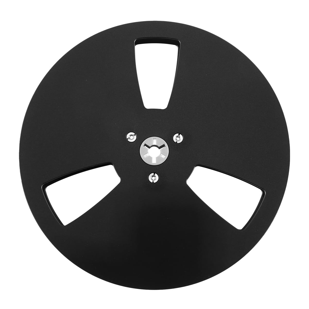 Nicear Empty Take up Reel,1/4 7 Inch 3 Hole Tape Reel,Opening Aluminum Alloy Universal Reel Replacement Machine Part Opener Empty Plate (Black) - Image 2