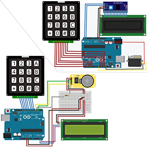 Image of 4pcs 1602 LCD Display + 16 Keys Keypad Board