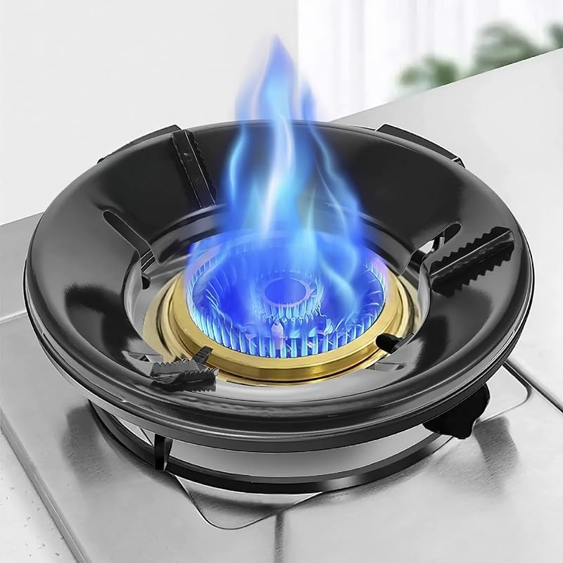 Gas Saver Burner Stand Gas Chula Burner Gas Saver Stand Jali Ring Fire & Windproof Energy Saving (Metal(Black), Pack of 2)-image-24