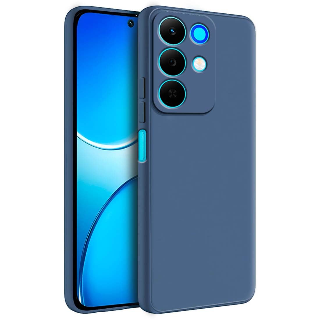 Fashionury Liquid Silicon Back Cover for Realme Narzo 90X 5G / Realme C85 5G / Realme 15X 5G | Camera Protection | Inner Velvet Fabric | Anti-Fingerprint | Ultra Slim Case (Blue)