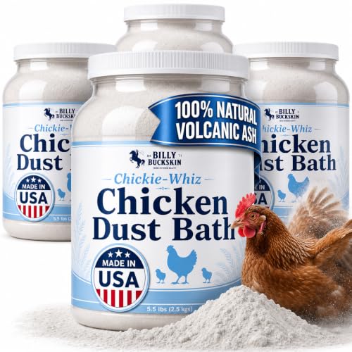 Image of 4 x 5.5lb Chickie Whiz Dust Bath, All-Natural Chickie Whiz Dust Bath Powder for Chickens for Healthier Chicken Eggs, Clean, Healthy Chickens Other Small Pet Animals by Billy Buckskin Co.