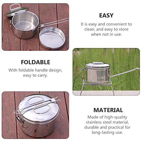 BESPORTBLE Aço Inoxidável Caixa de Almoço Bento Box 1200Ml Double- Layer Metal Recipientes Almoço