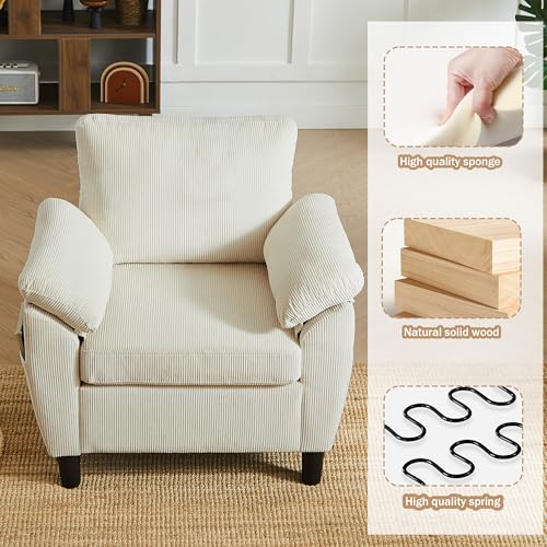 Image of 3 Pieces Corduroy Sofa Set for Living Room with Sofa, Storage Ottoman and Single Chair