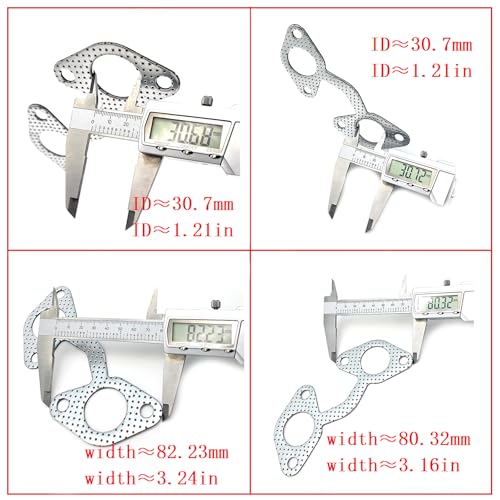 Image of Exhaust Gasket Set +Exhaust Manifold Muffler Gasket 1A091-12360 1A091-12350 15263-12370 for Kubota V2203 V2003 V2403 V1902 V1702 V1903 Engine