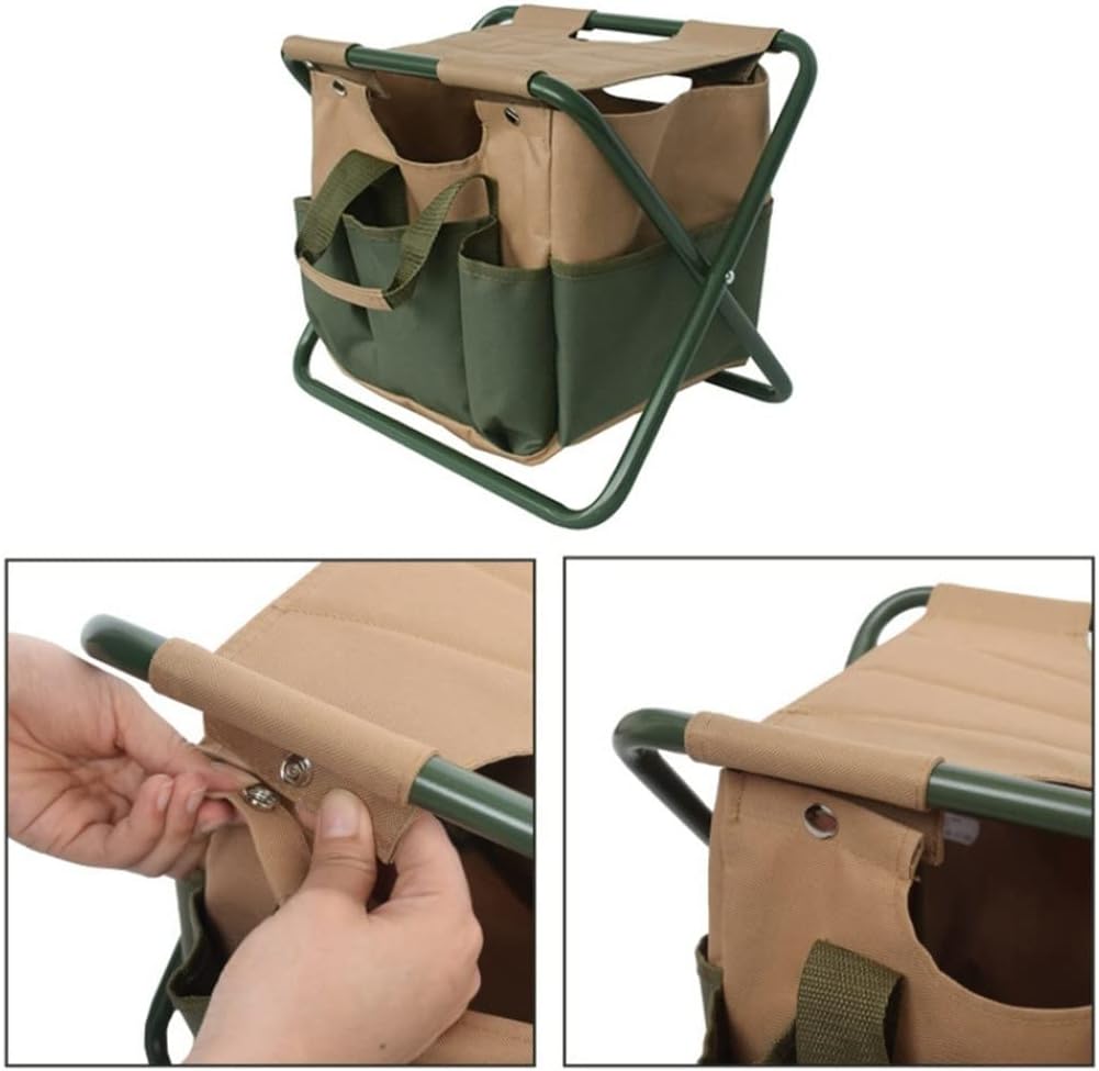 Outdoor 2 in 1 Folding Fishing Chair Bag Convenient Wear-Resistant Fishing Backpack Chair Stool Hunting Climbing(E)