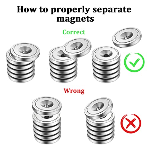 8Pcs Rare Earth Magnets Heavy Duty Countersunk Magnets With Screw, Small Round Neodymium Disc Magnets With Holes Center For Crafts, Wall Mounting Industrial Warehouse #TOP5