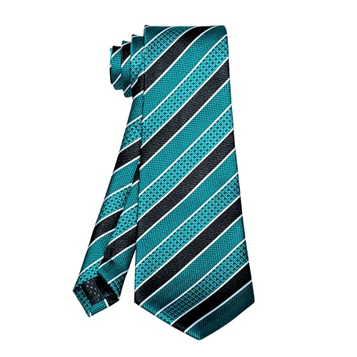 Image of 5PCS Mens Silk Tie, Pocket Square, Cufflinks, Drilled Tie Ring and Lapel Pin Set for Wedding Groom Party