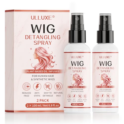 2PCS Wig Detangler Spray for Synthetic &amp; Human Hair, Hair Detangling Spray