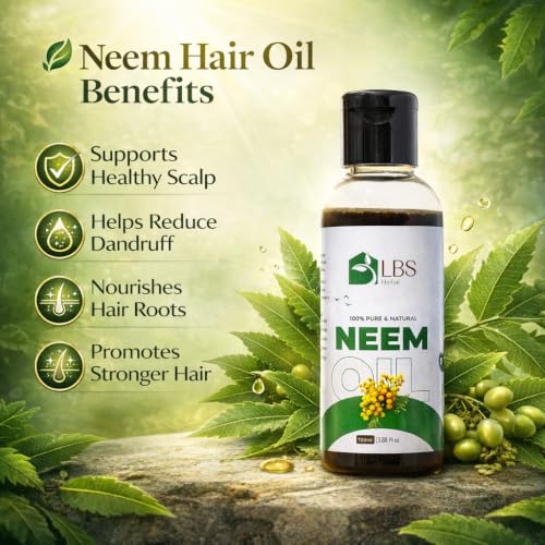 Image of Pure Neem Oil 100% Extra Virgin Cold Pressed | Natural Carrier Oil for Hair, Scalp & Skin Care | Deep Moisturizing Oil for Healthy Looking Hair & Daily Massage | 100ml (Pack of 2)