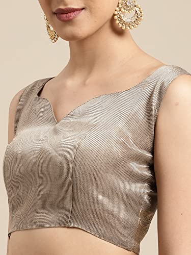 Image of AKHILAM Women's Linen Blend Jacquard Saree With Unstitched Blouse Piece (8SDZ13 Parent)