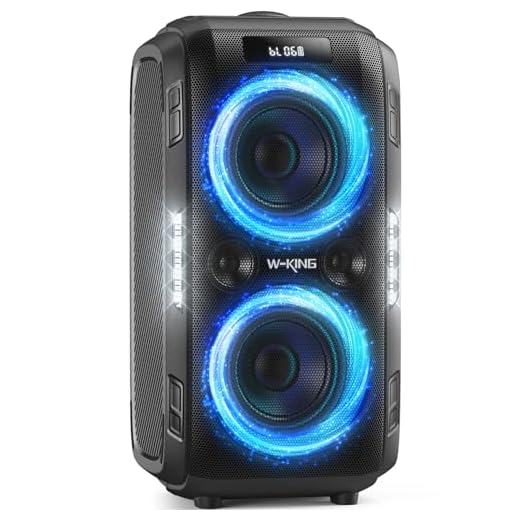 W-KING 270W PEAK Party Large Bluetooth Speaker Loudest Boom Box/12 Custom Bass/Massive 125dB 6.5''x2 Subwoofer Deepest Bass, Big Portable Speaker Wireless, IPX5/MIC>R in/USB/TF/AUX,Removable Battery