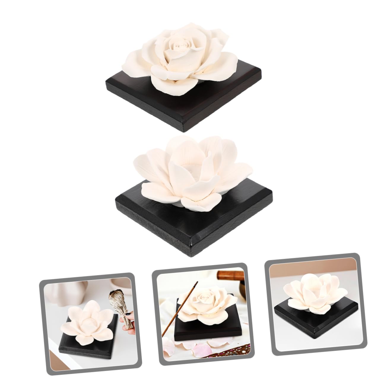 LIFKOME Diffusore Passivo di Oli Essenziali per Auto in Ceramica e Gesso, 2 Pezzi, Mini Profumatore Affidabile per Aromaterapia in Spazi Piccoli e Soggiorno