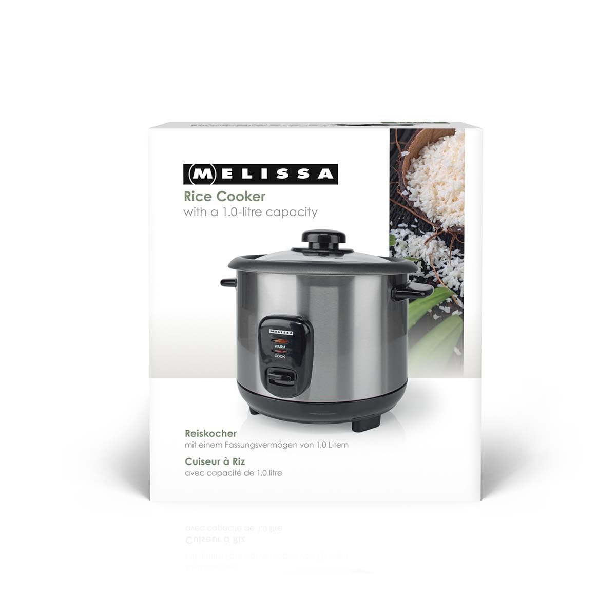 Melissa Cuociriso con capacità 1,0 l - 400 W - rivestimento antiaderente - alloggiamento in acciaio inox - inserto per cottura a vapore - funzione di mantenimento al caldo - spegnimento automatico