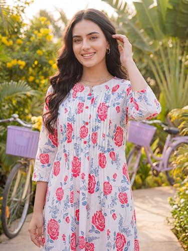 Image of INDO ERA Women's Cotton Ethnic Co-Ord Set | Kurta Pant Set | Stylish Cotton Suit Set for Women,10126 | Cord Set For Women Cotton |