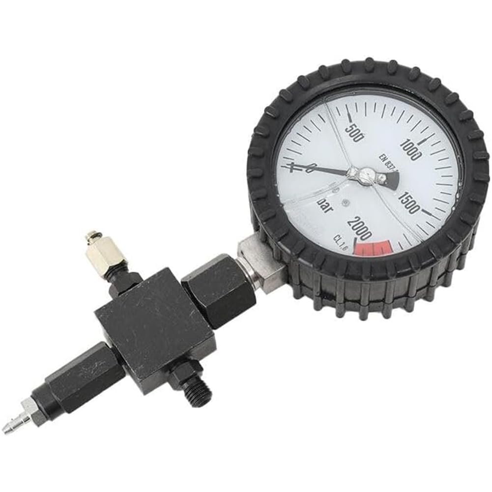 Common Rail Diesel Zestaw Do Testowania Wysokiego Ciśnienia 2000 Barów Silnik Wysokoprężny Manometr Testowy Narzędzie Diagnostyczne Ciśnienia Z Zaślepkami Rur Wtryskiwaczy