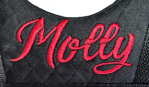 Hundegeschirr S M L XL XXL Brustgeschirr mit Wunsch Namen bestickt Schwarz