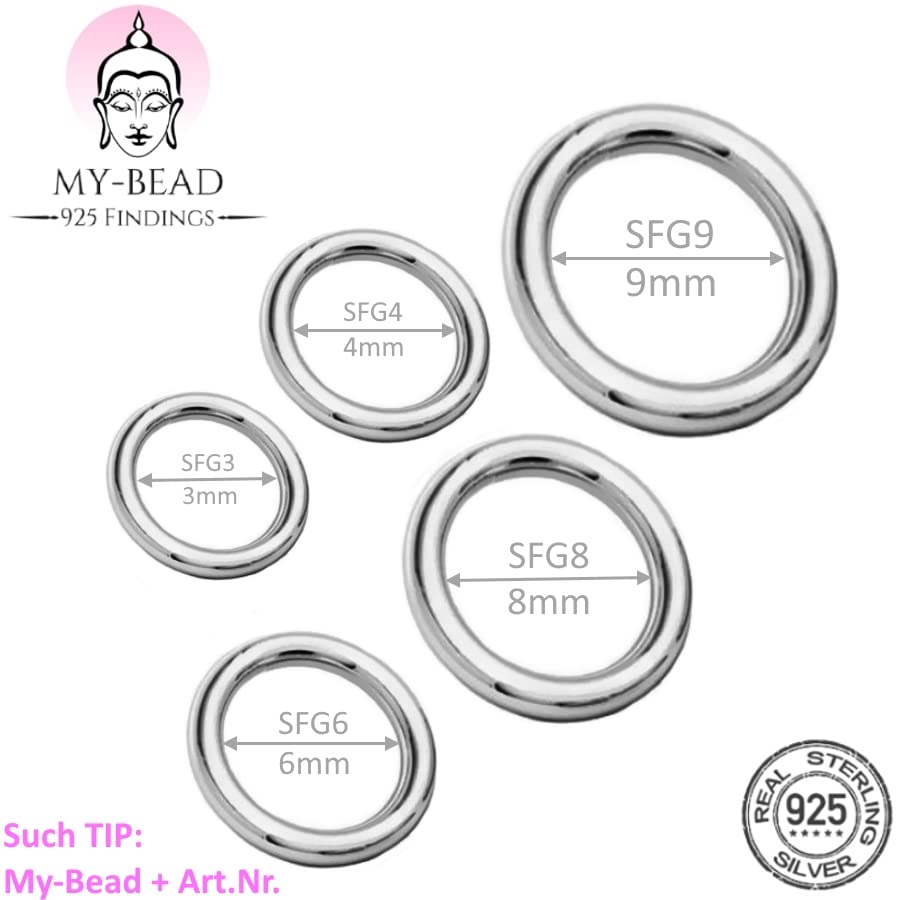 20 Anelli Di Salto Argentati 925 Per Gioielli – 8 Mm, Saldati, Per Bigiotteria DIY - 3