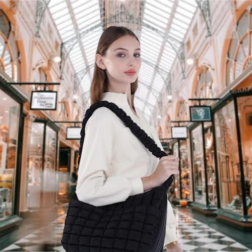 Image of VH&GRED Puffer Quilted Carryall Bag Large Padding Tote Lightweight Crossbody Purse Casual Hobo Handbag for Women