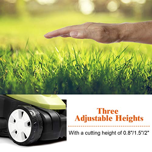 Goplus Electric Lawn Mower, 14-inch Corded Grass Cutting Machine with Detachable Grass Collection Bag Folding Handle, 12AMP (Green)