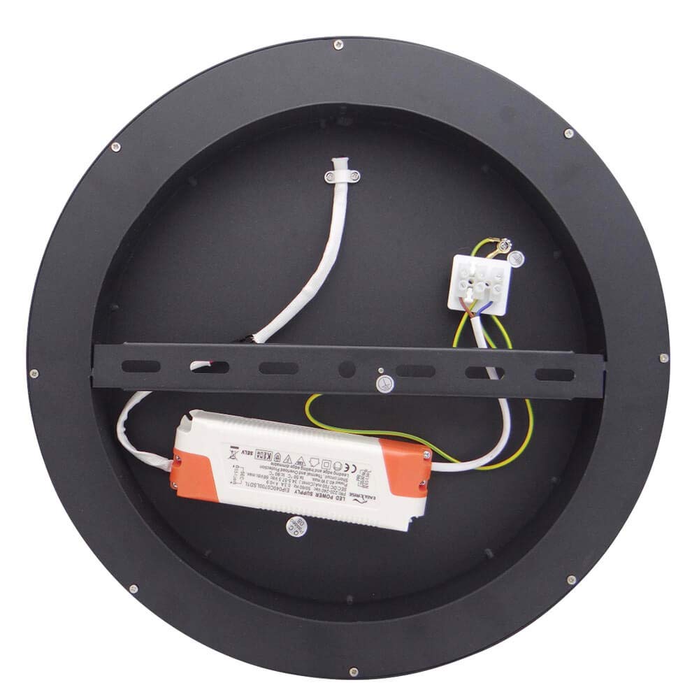 FactorLED Lámpara de Superficie Techo 40W, Plafón Led Negro Dimmable, Iluminación Interior, Tecnología CCT - Luz Seleccionable, Luz cálida, natural y fría (3 en 1)