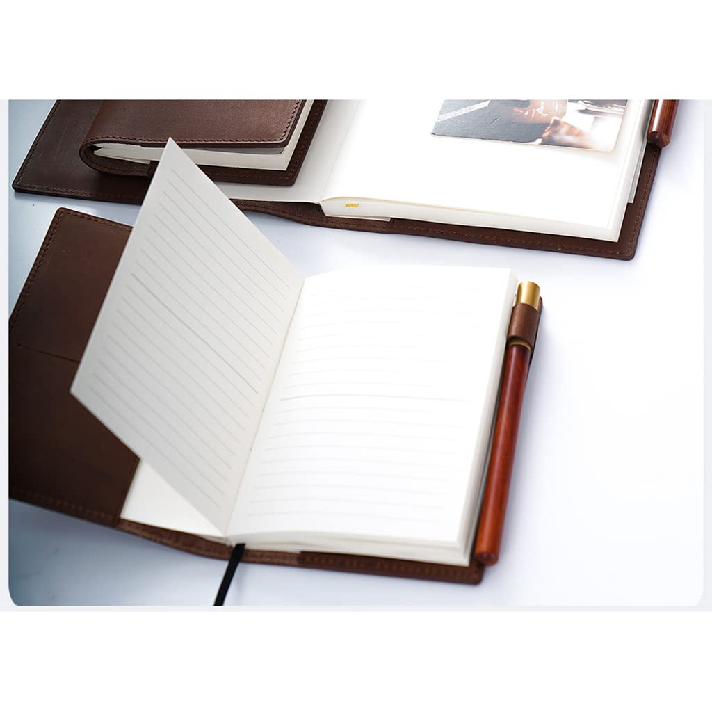 Copertina in Vera Pelle con Carta a Quadretti A5/a6/b6 Sketchbook Planner Quaderni retrò Diari Diario Cover Cancelleria Blocco Note (F B6)