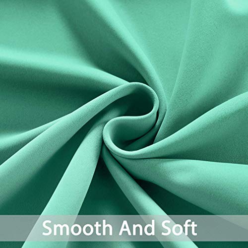 Yakamok Room Darkening Thermal Insulated with Grommet Blackout Curtains for Bedroom, 38Wx45L inch, Turquoise, 2 Panels