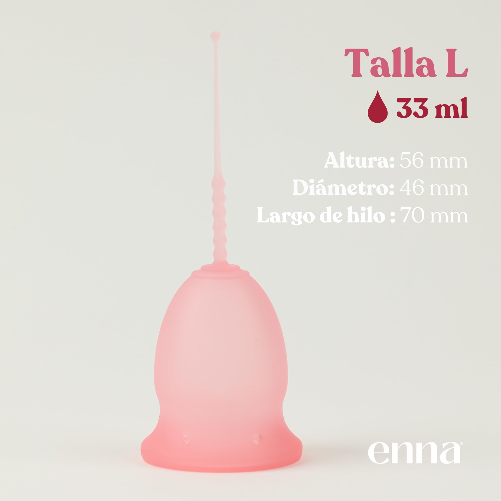 Enna Cycle - 2 Copas Menstruales Y Caja Esterilizadora, Salmón, Talla L