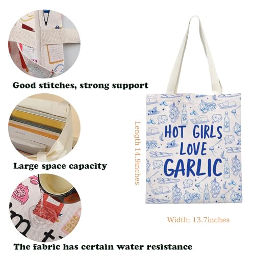 KUIYAI GarlicGirl Tote Bag GarlicLover Club Bread Vegetarian Gift Garlic Festival Gift HotGirls Love Garlic Canvas Bag2