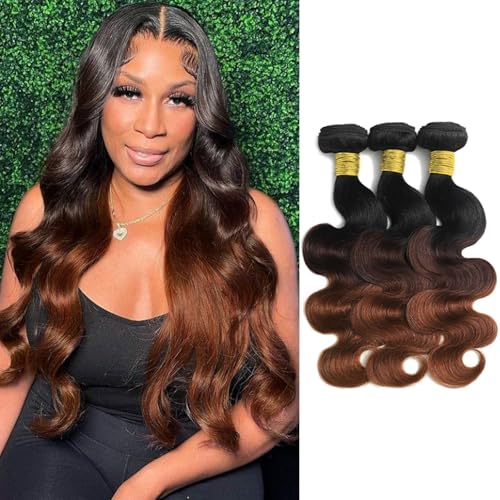 Body Wave Bundles Human Hair Ombre Bundles 3 Tone 12A