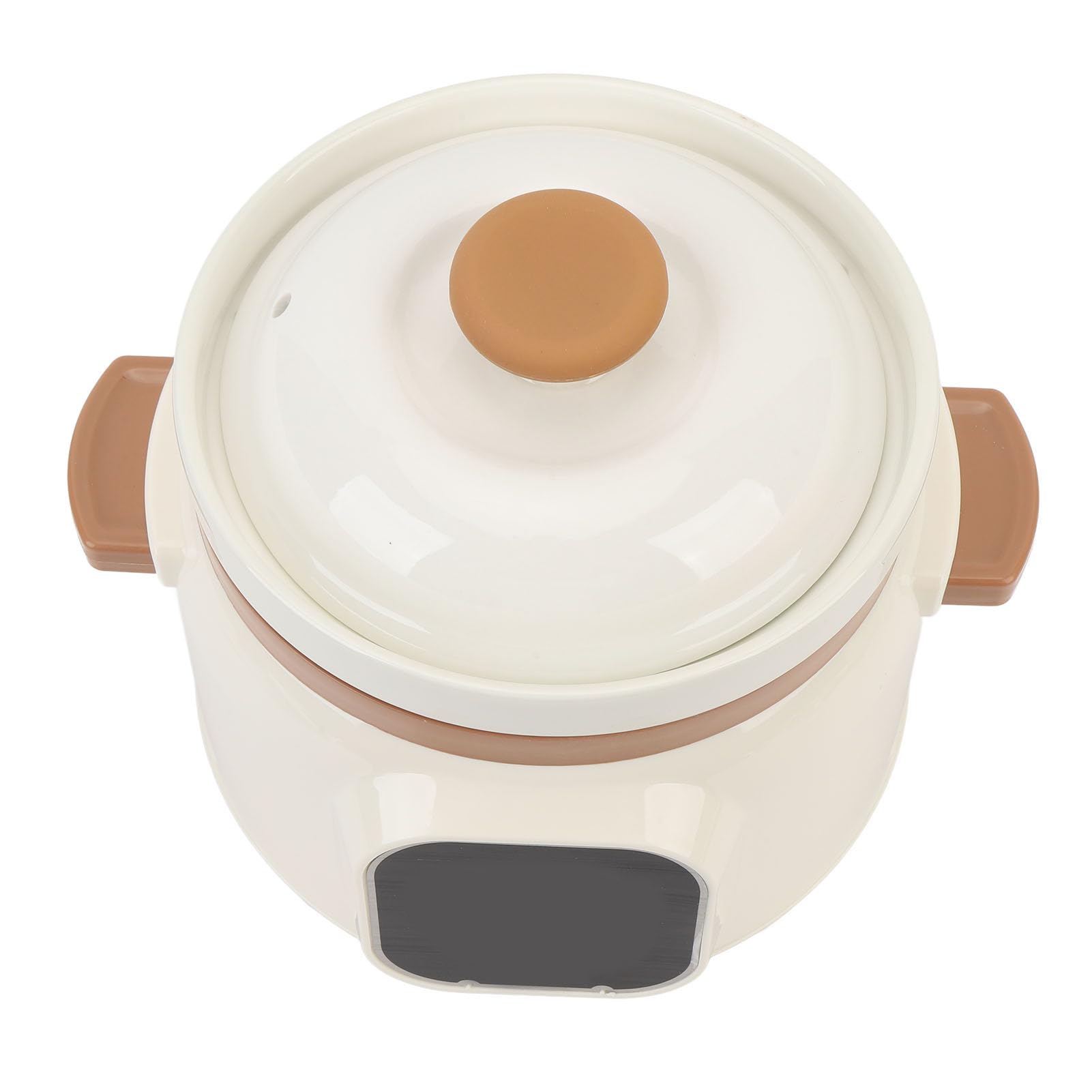 Olla de Cerámica Eléctrica de Cocción Lenta, Olla Arrocera Multifunción Automática, Reserva de 24 Horas, Olla de Guisado Multiusos de 235 W para Cocina (Enchufe de la UE)