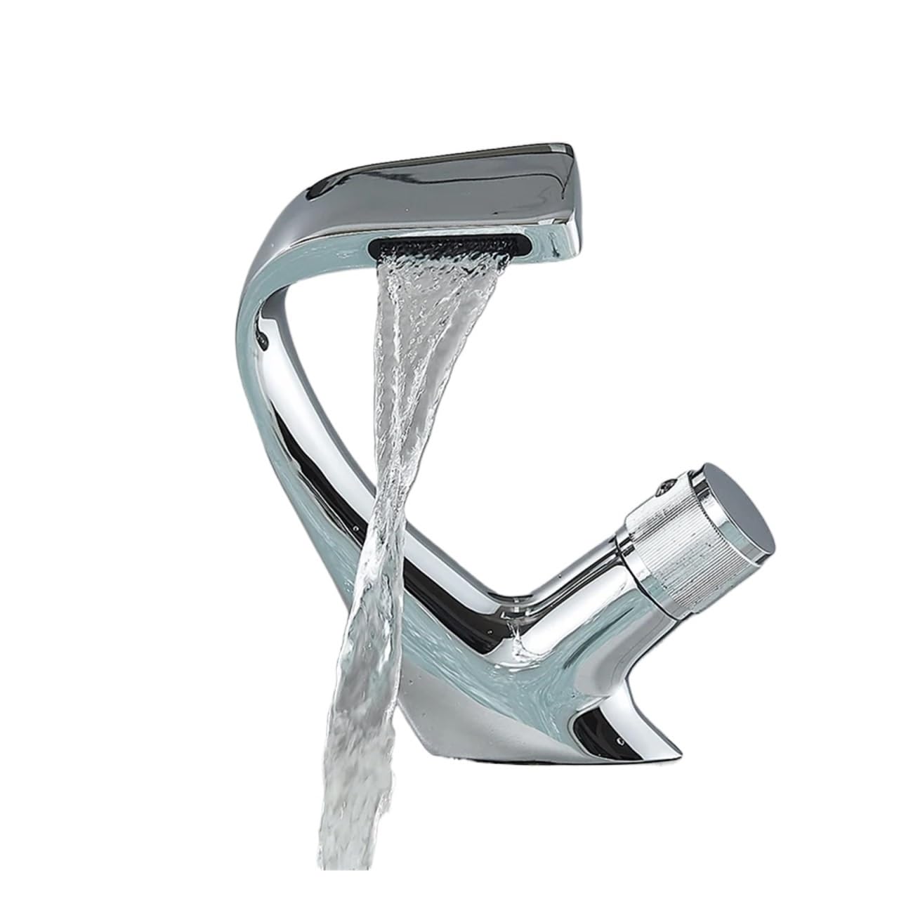 Mitigeur de lavabo cascade eau chaude froide robinet de salle de bains sur comptoir