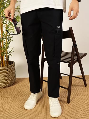 Image of Thomas Scott Men's | Solid | Light Weight | Breathable Fabric | 2 Zipper Pockets | Mid Rise | Regular Fit | Cotton Blend | Button Waist | Chino Trouser | Pants