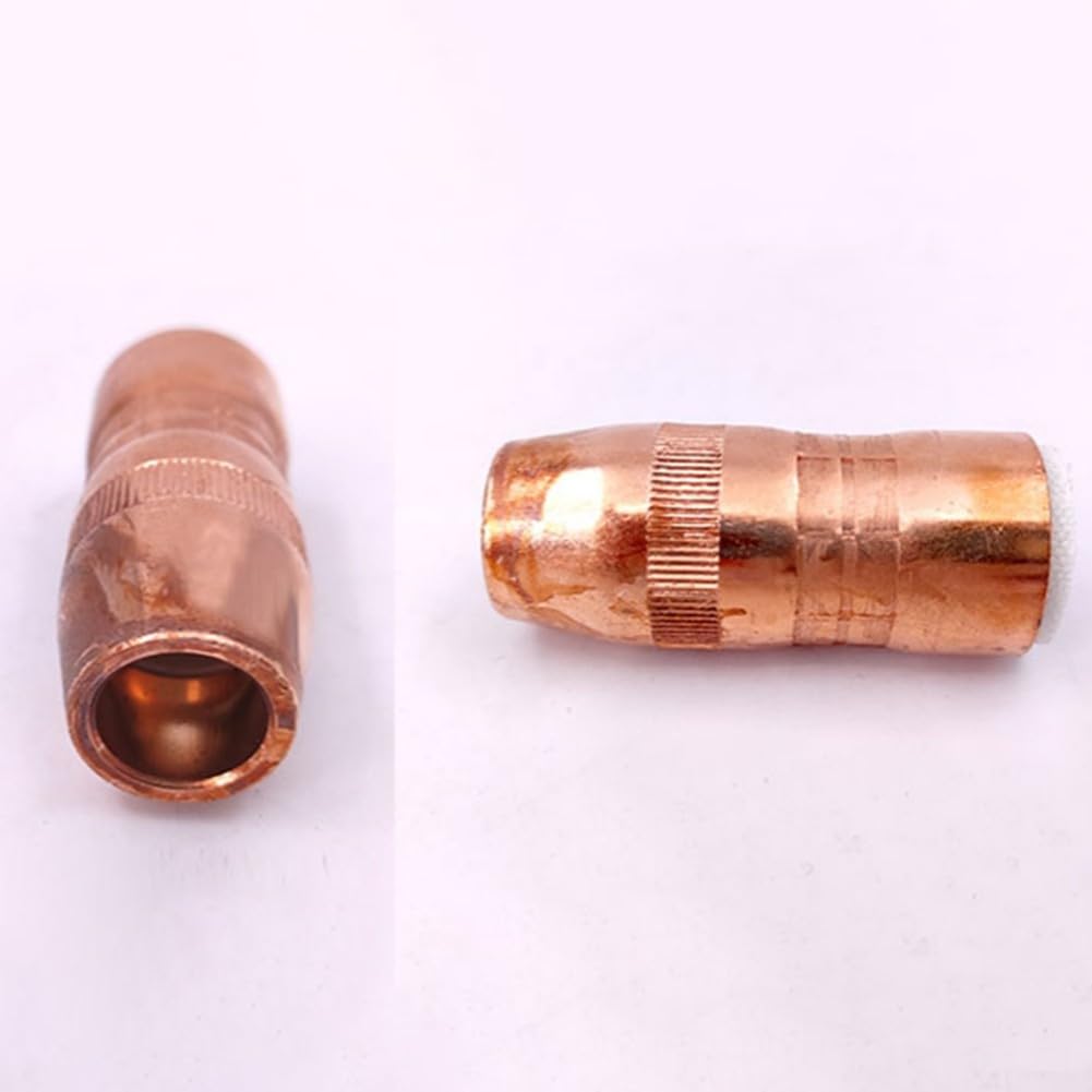 Confezione da 5 ugelli di saldatura N-5818C in rame da 5/8 pollici grande incavo da 1/8 di pollice per torce a gas Bernard MIG per serie Miller BTB Clean Air e XR-Pistol