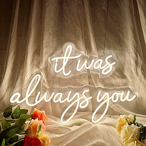 Large 36 Neon Sign it was always you Neon Night with Dimmable Wall Decor