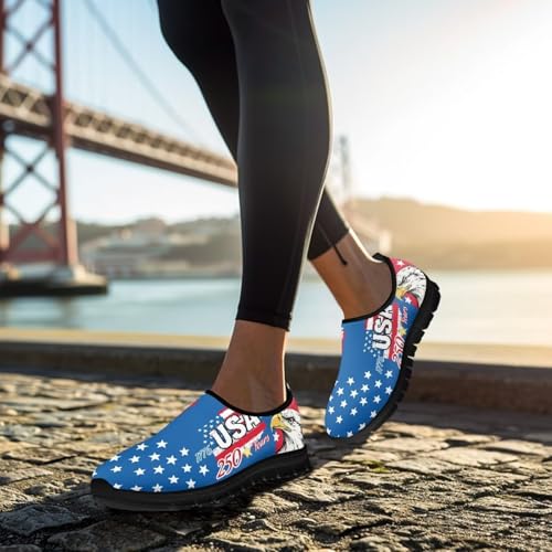 Image of Womens Slip On Walking Shoes Non Slip Loafer Breathable Holiday Travel Shoe Lightweight Casual Low Top Sneakers SizeUS 5.5-11.5