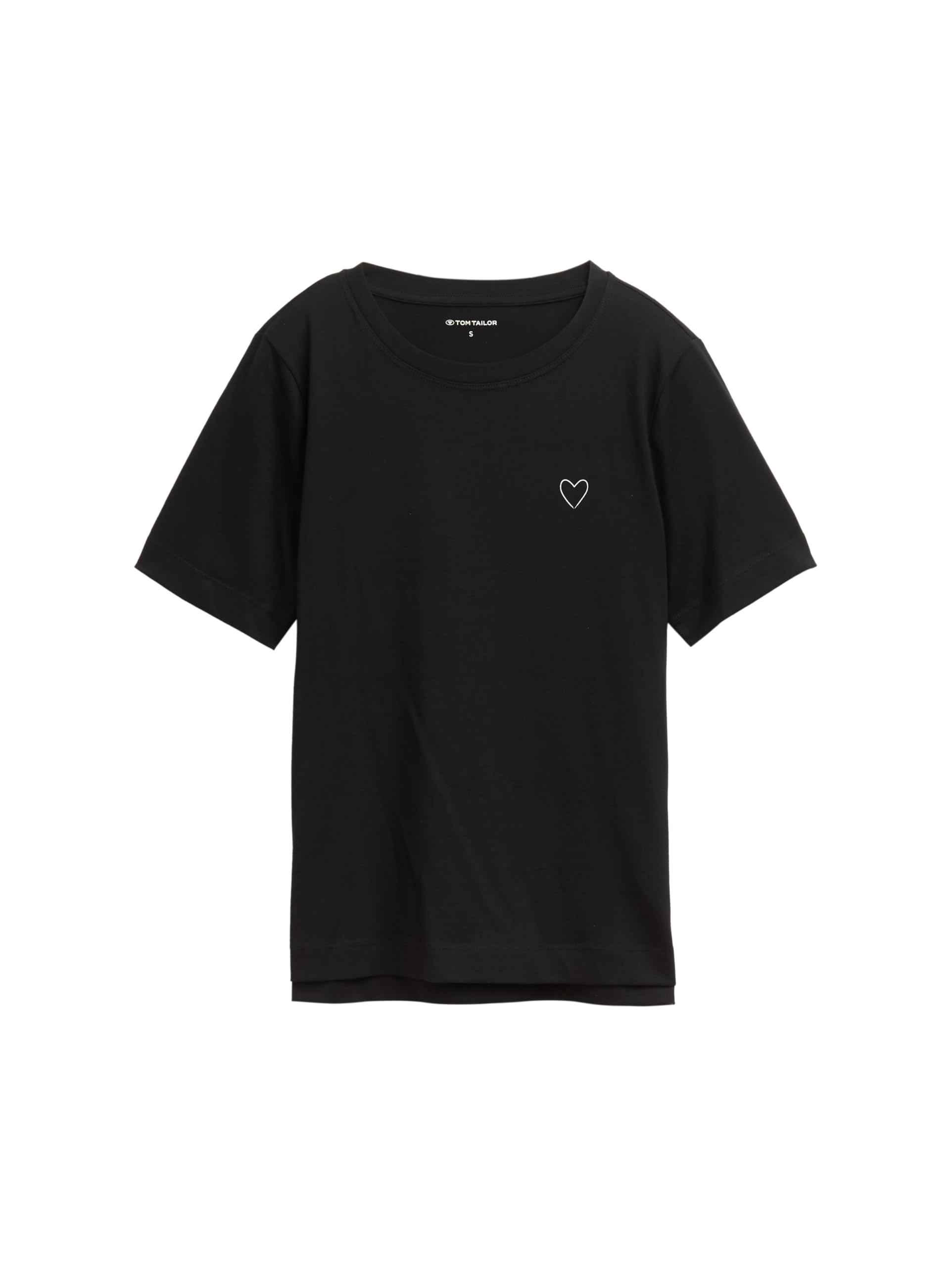 Tom Tailor Damen Basic T-Shirt mit Herz-Print