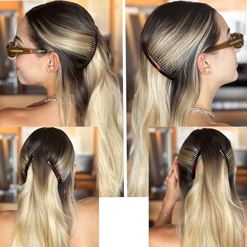 Camila AD66-2 Paris Ad66/2 French Side Comb Large Curved Tortoiseshell Hair Combs thumb #1