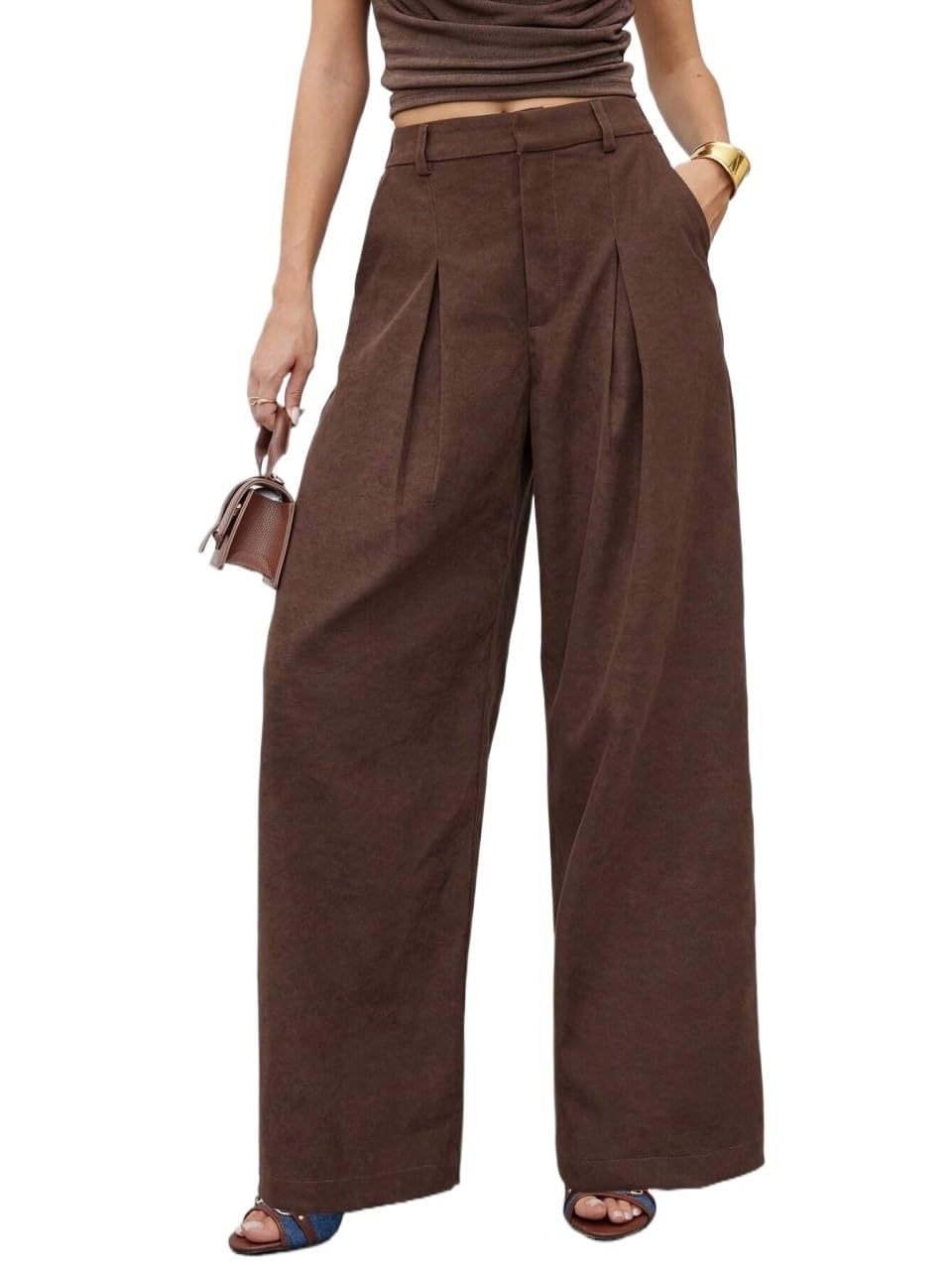 Womens Long Pants High Waist Loose Wide Leg Pants Fashion Outfits