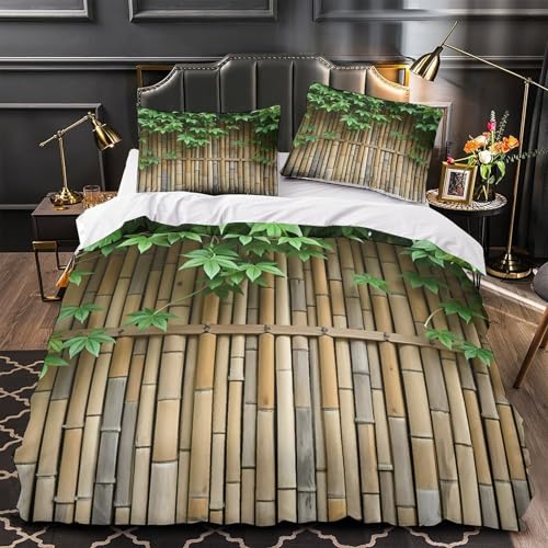 Housse de couette 140x200cm imprimée nature et parure de lit microfibre ultra douce 3D