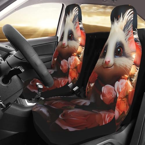 Housses de siège de voiture universelles pour sièges avant motif opossum