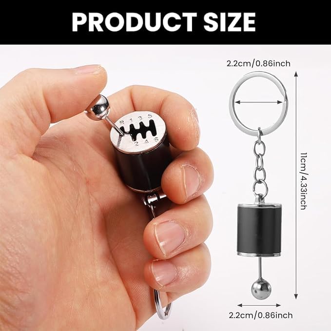 Image of Metal Gear Box Keychain with Movable Knob, Chrome-Plated Alloy, for Car Lovers (Random 1 Color Will Be Send)