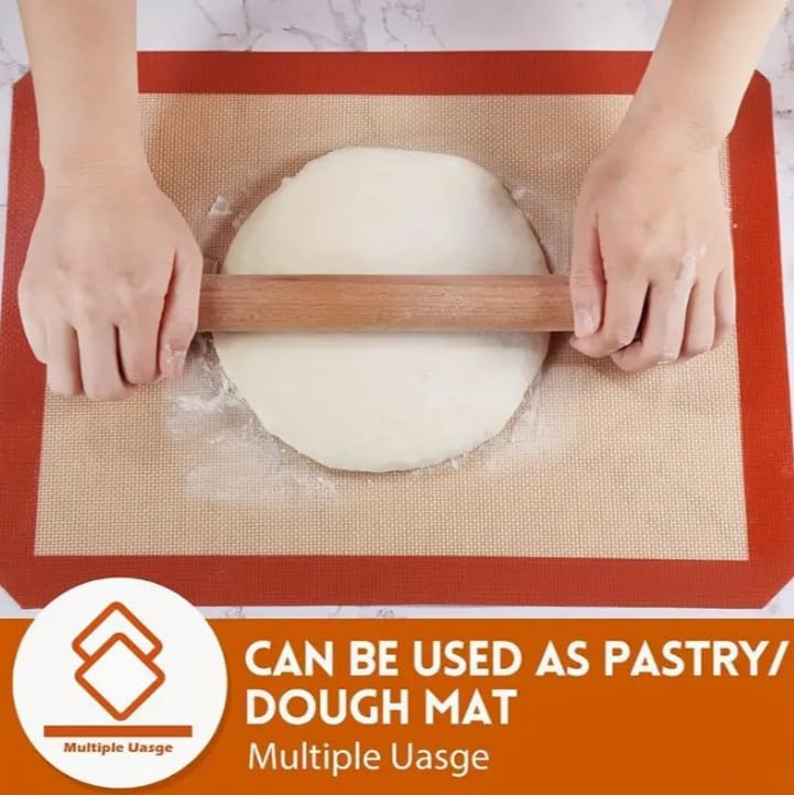 AEE 2 Adet Kendiliğinden Yağlı Pişirme Matı Yanmaz Yapışmaz Yıkanabilir Fırın Matı 40x30