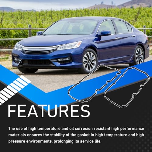Image of 0362072 Engine Valve Cover Gasket with Spark Plug Seals and Grommets Compatible with 2013-2021 Acura Mdx RDX RLX TLX Honda Accord Crosstour Odyssey Replaces 0362055 VS50881SR 56065900