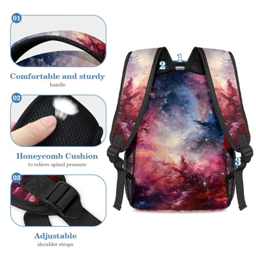 Sac à dos galaxie rose solide et imperméable contre la pluie - 4