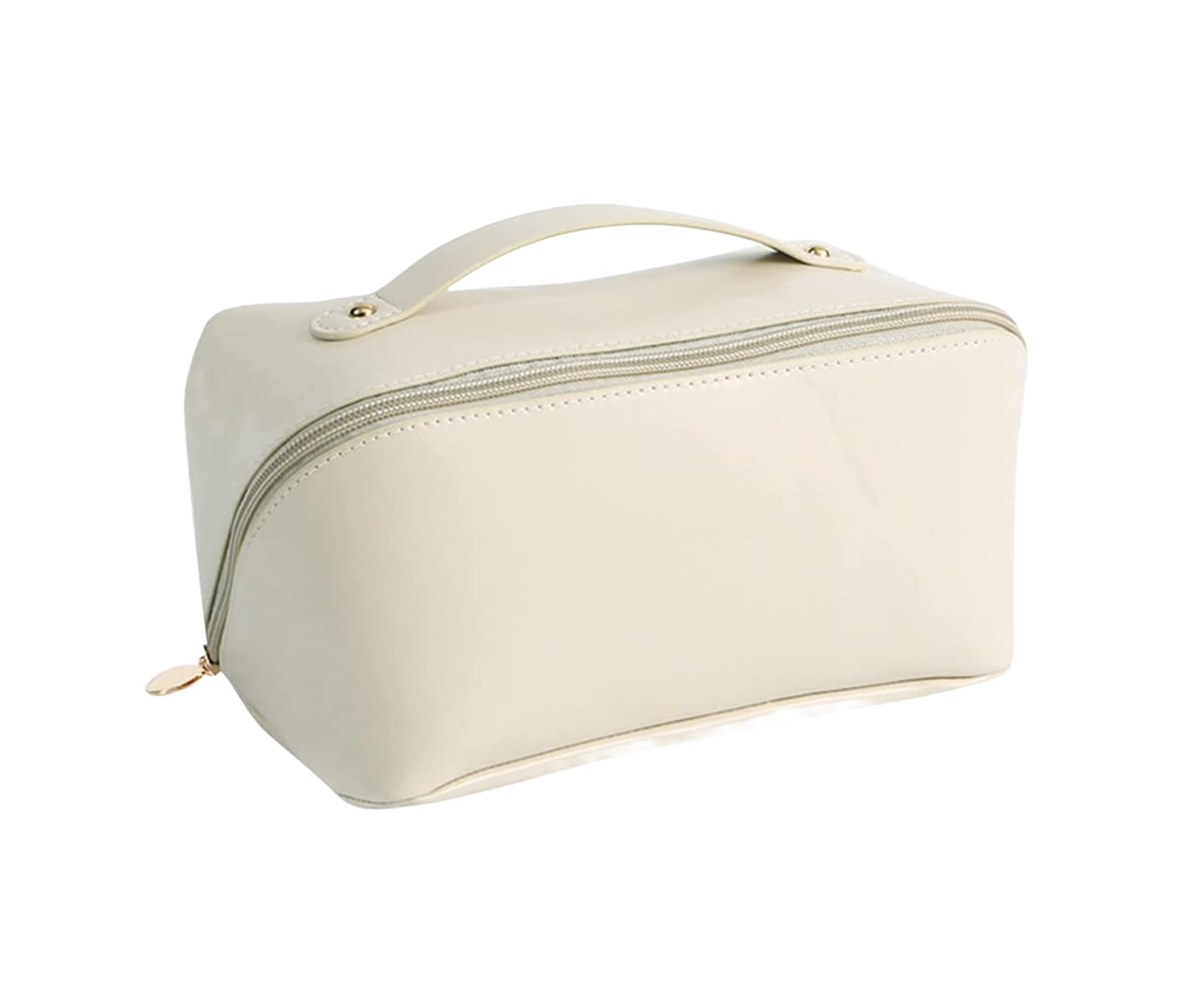HFYMXNB Bolso Cosmético de Cuero para Mujer,Bolsa de Cosméticos de Viaje de Gran Capacidad,Organizador de Bolso de Cultura Portátil Impermeable de Cuero con Asa, para Viajes, Productos de Aseo