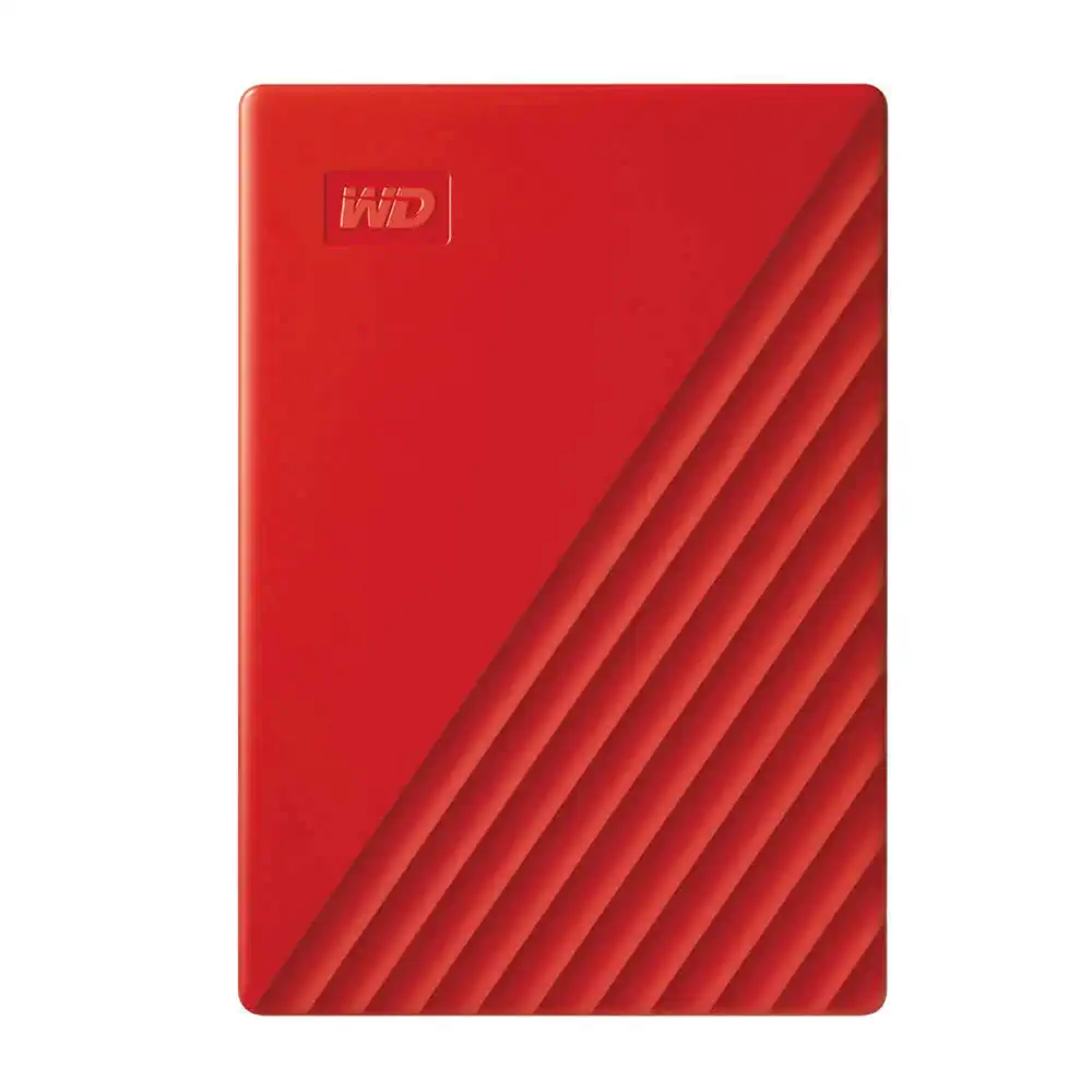 WD My Passport externe Festplatte 2 TB (mobiler Speicher, schlankes Design, herunterladbare Software, automatische Backups, Passwortschutz) Rot - auch kompatibel mit PC, Xbox und PS4